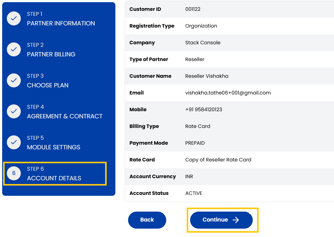 Invite Client Details