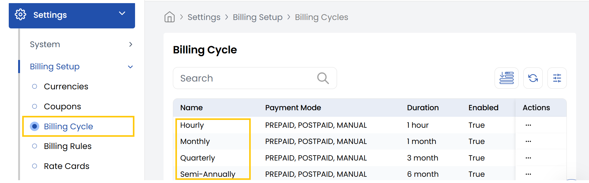 Billing Cycle Management