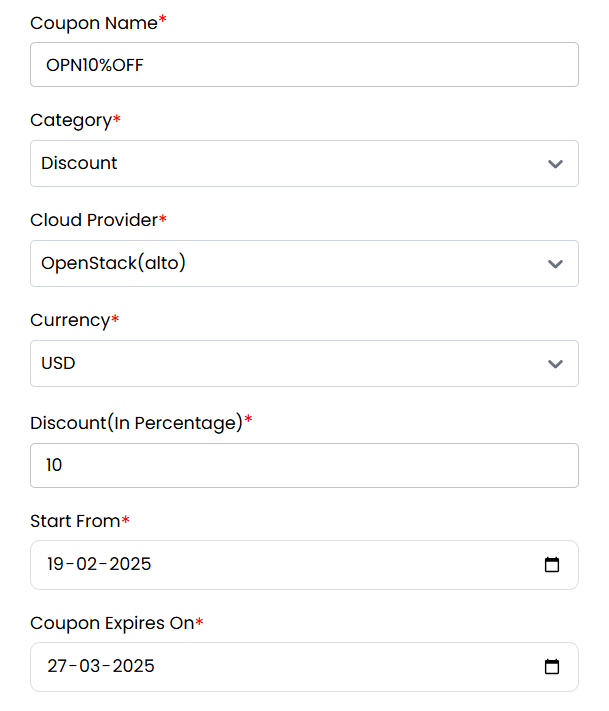Coupon Basic Settings