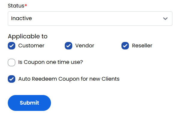 Coupon Advanced Settings
