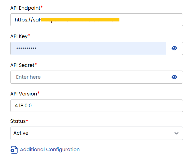 VMware API Configuration Fields