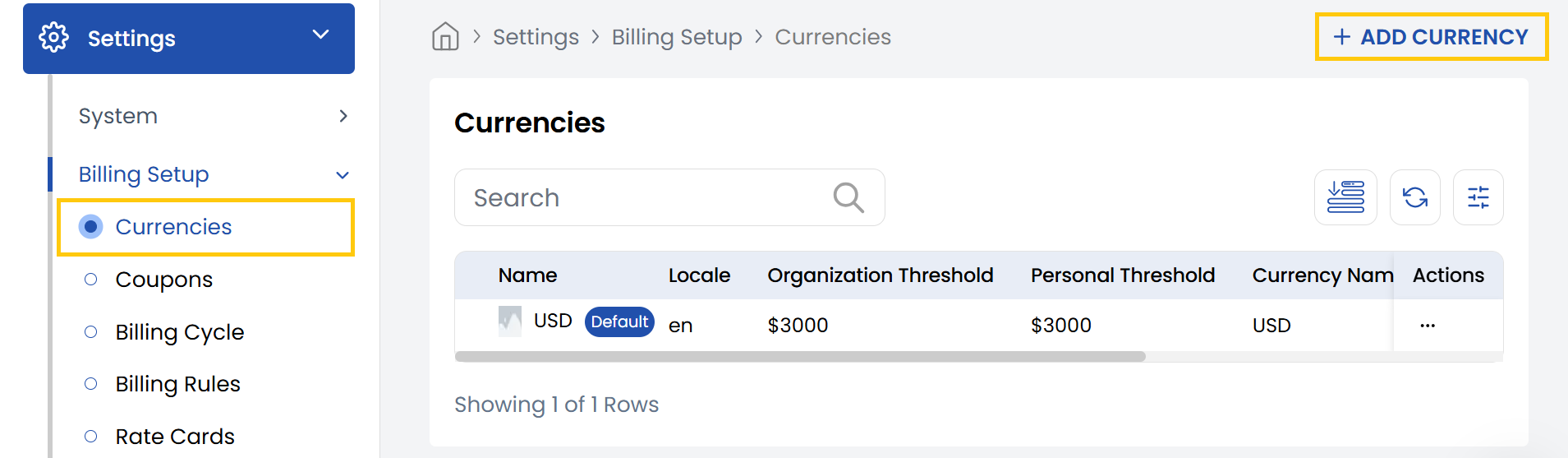 Currency Management Dashboard