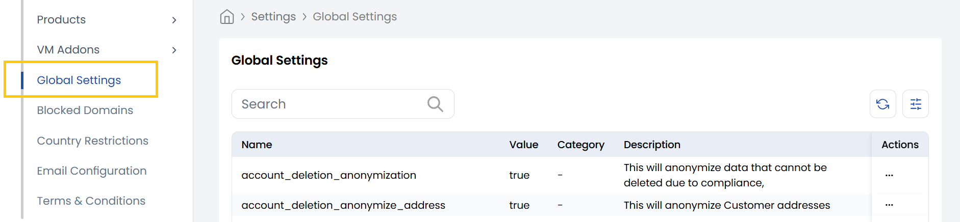 Global Settings Overview