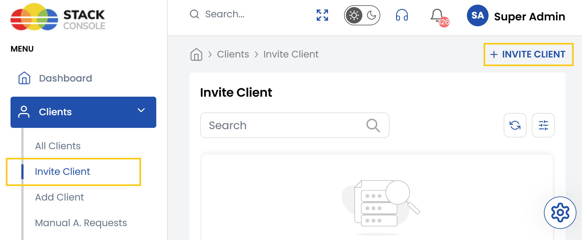 Invite Client Page