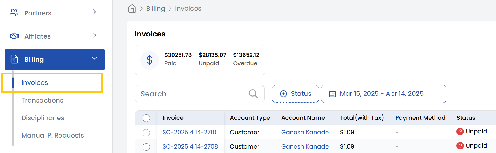 Invoice Management
