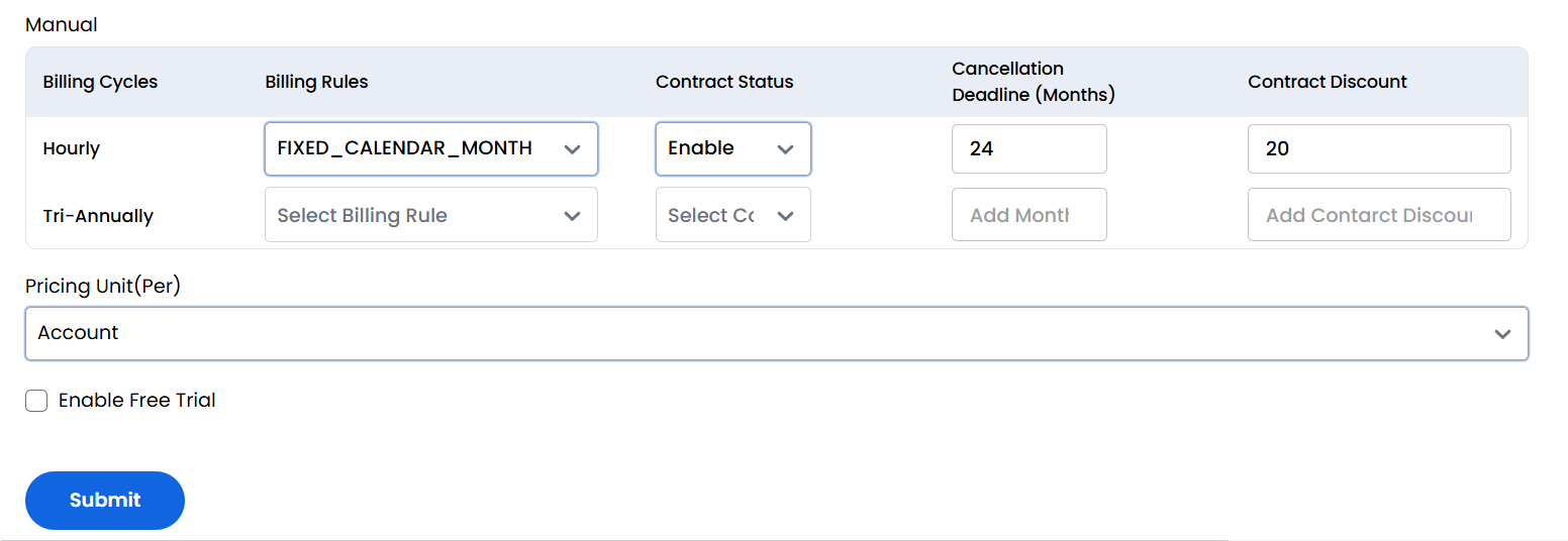 Licence Advanced Settings