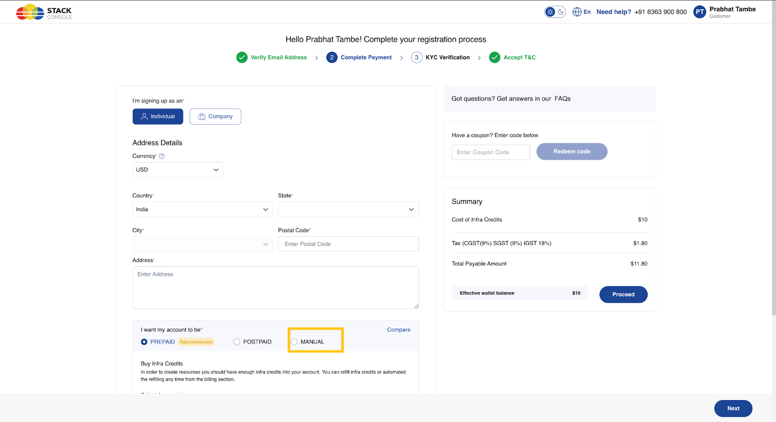 Managing account requests