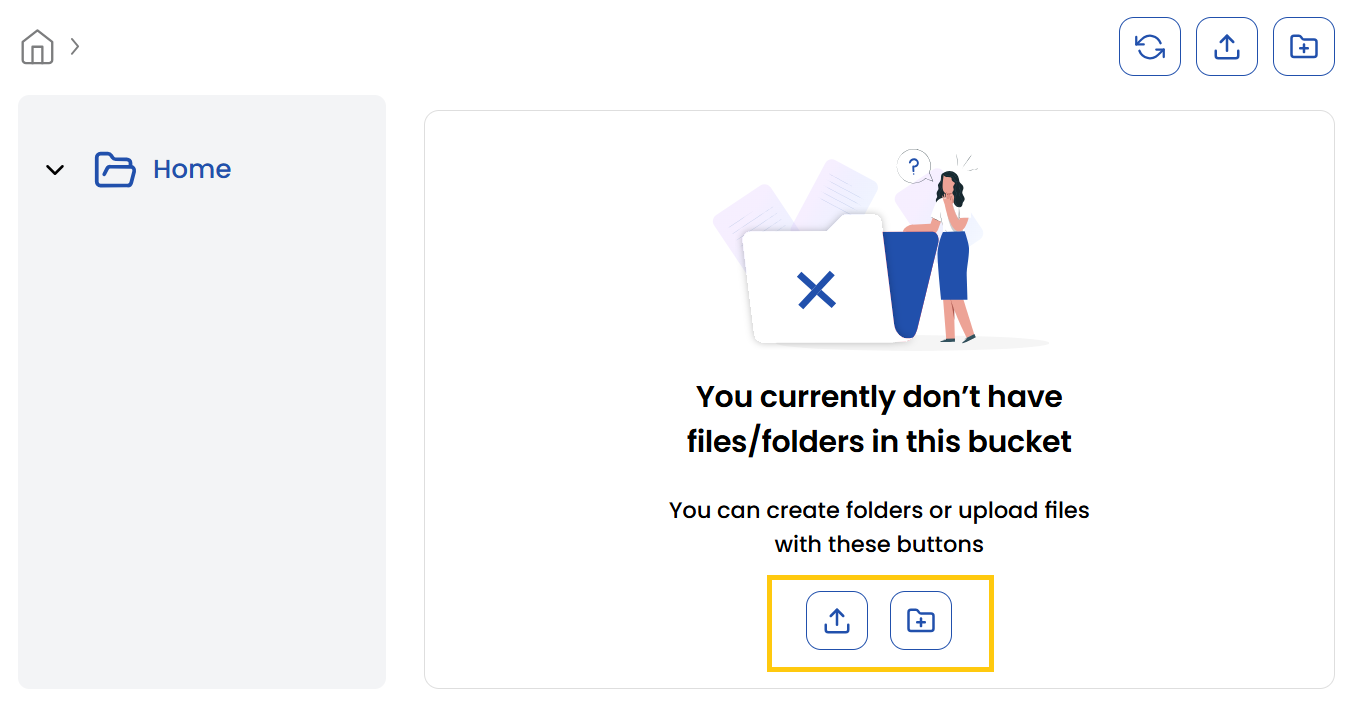 Upload Files or Create Folder