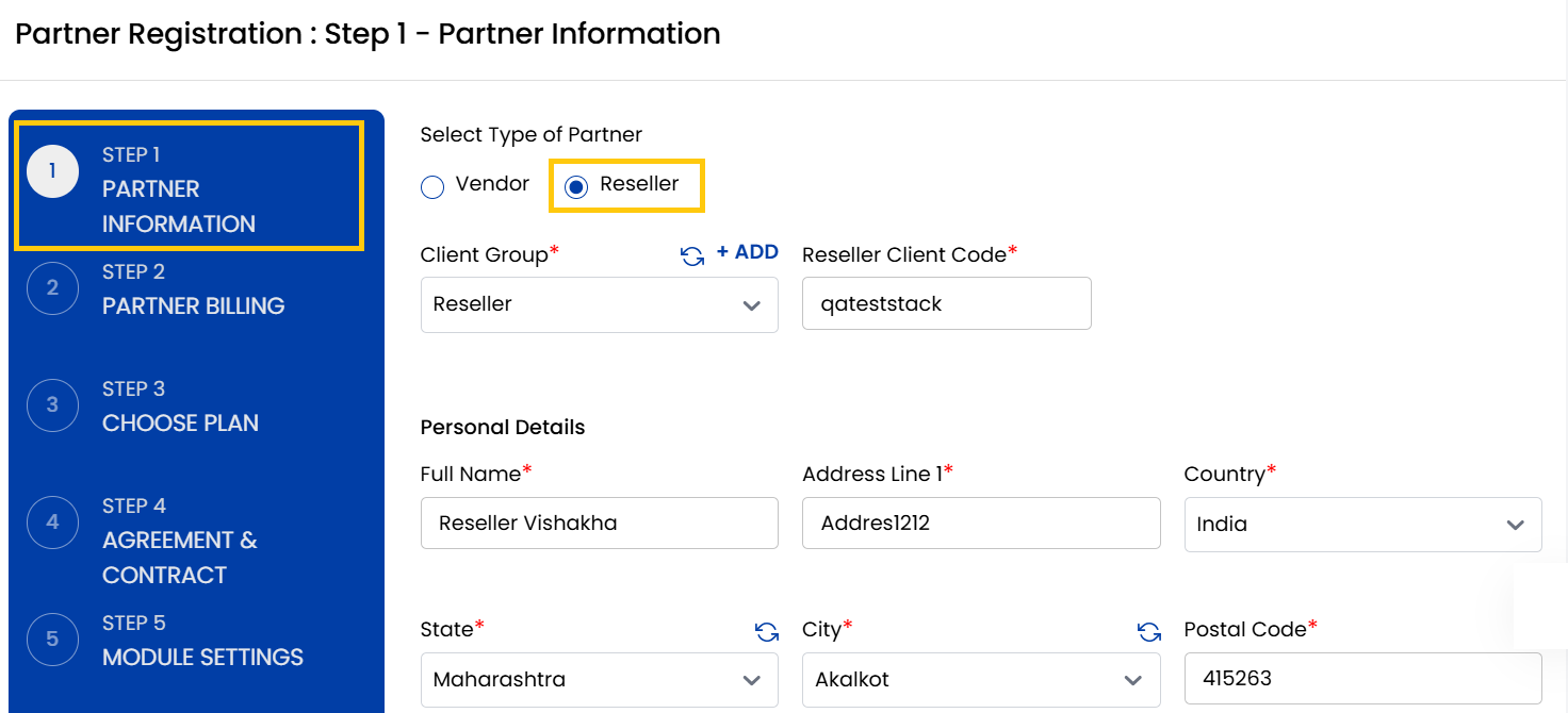 Invite Client Details