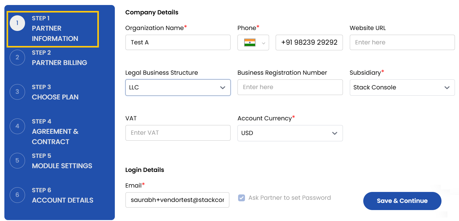 Invite Client Details