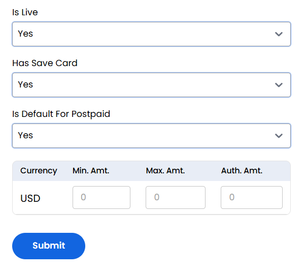 Payment Gateway Advanced Settings