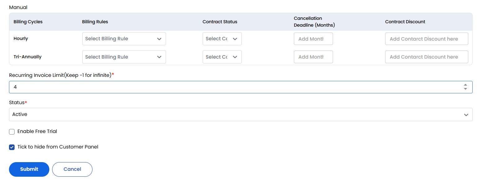 Billing Configuration