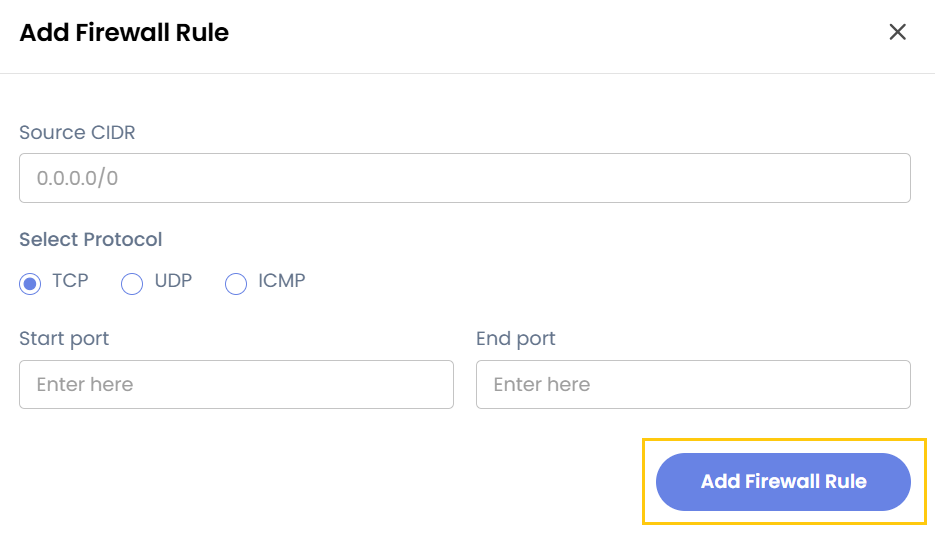 Add Firewall Rule Form