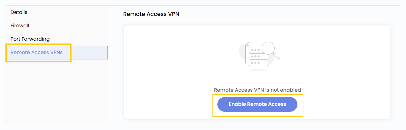 Enable Remote Access VPN