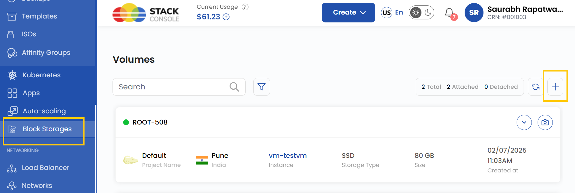 Create Block Storage
