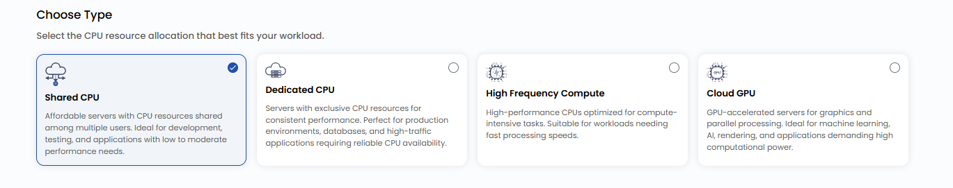 Choose CPU Type
