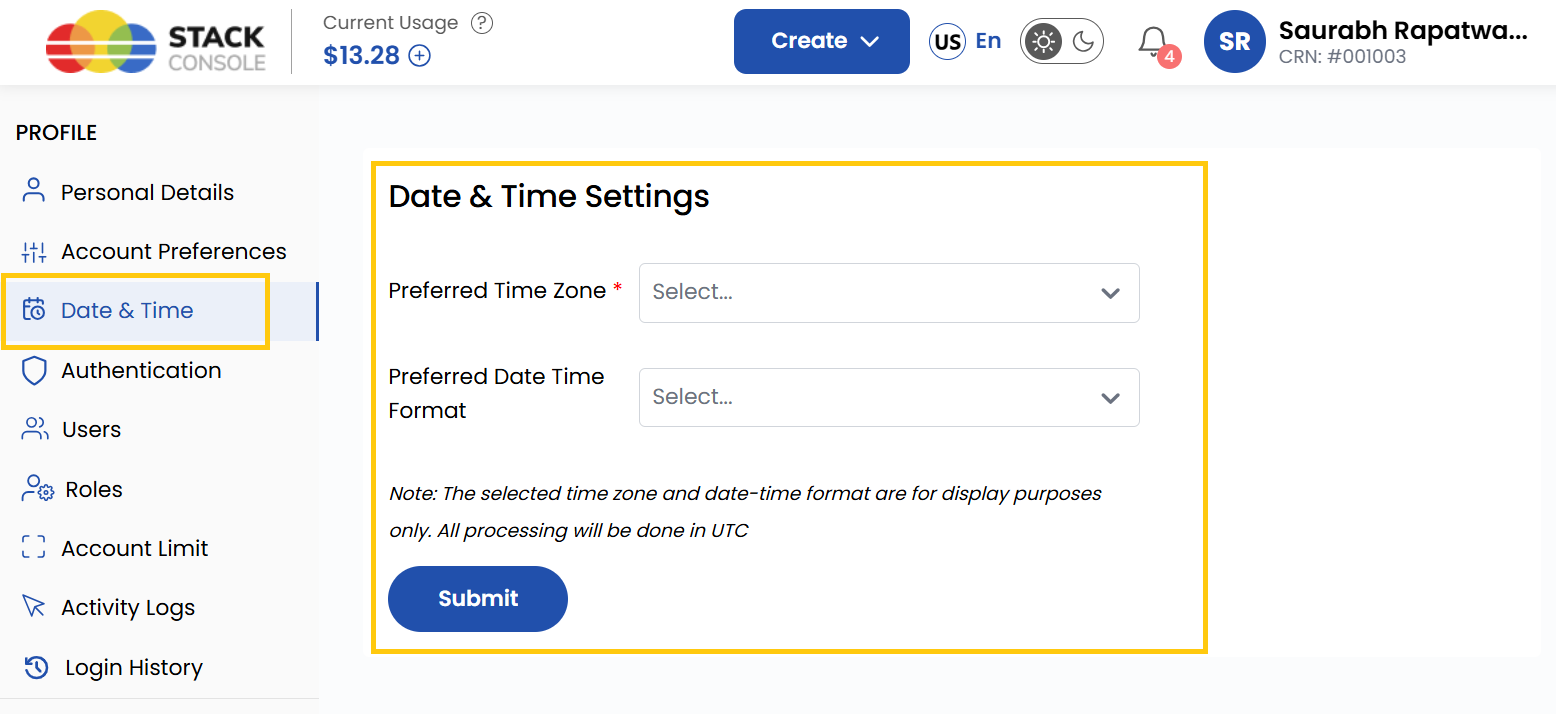 Date and Time Settings