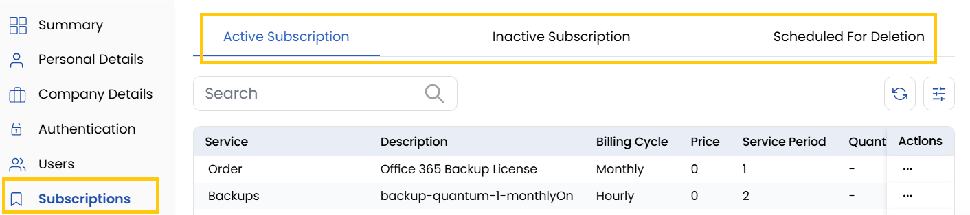 Subscription Management