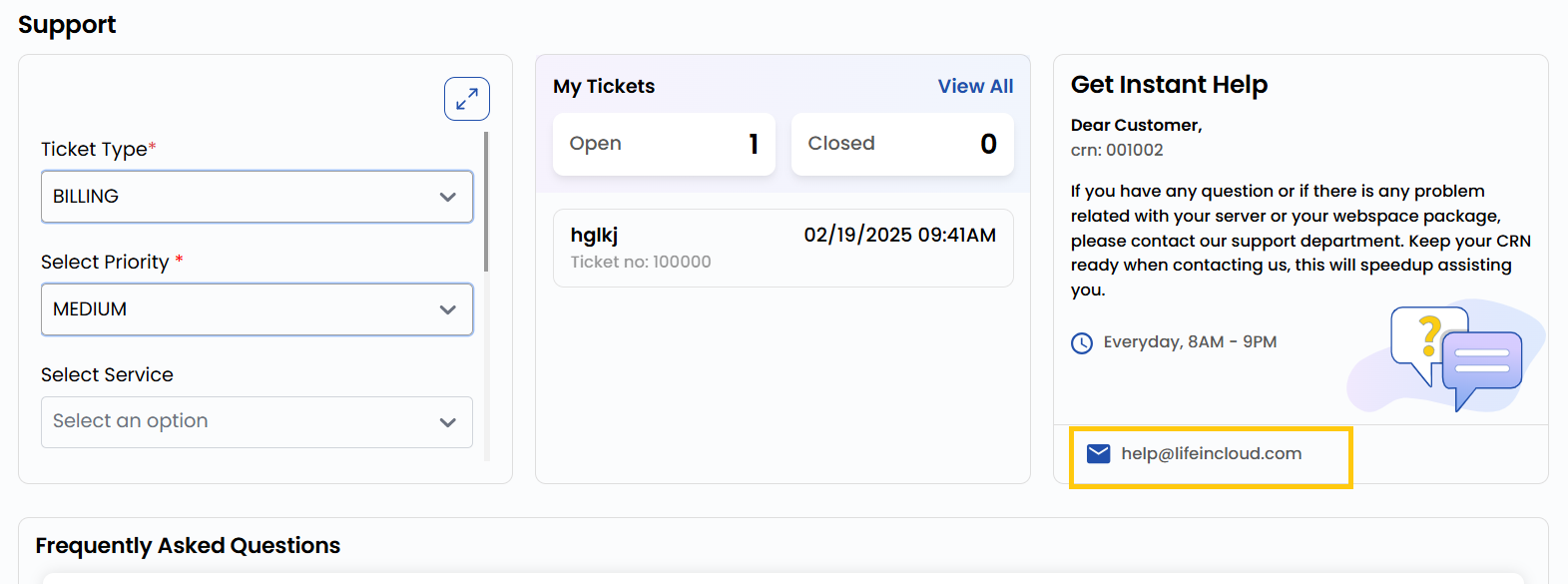 Immediate Assistance