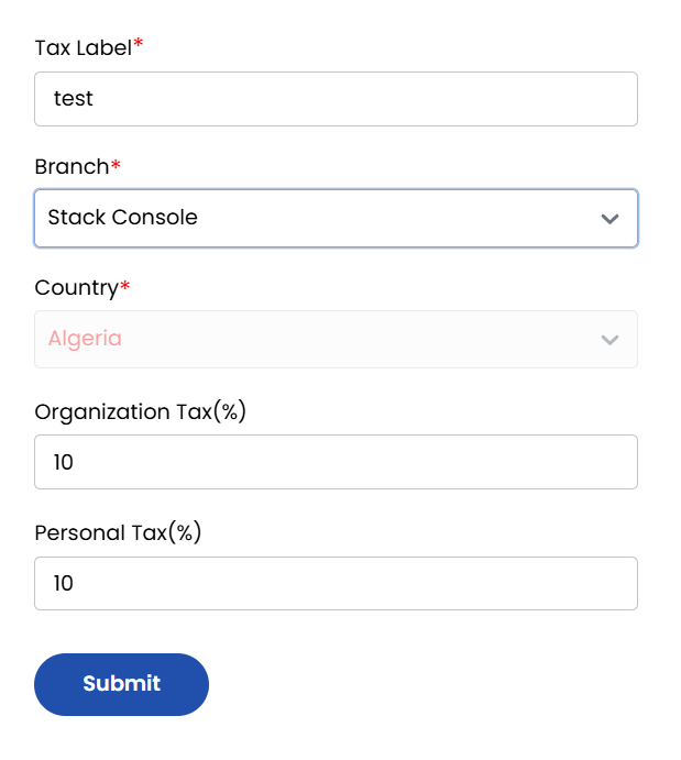 Create Taxation Rule