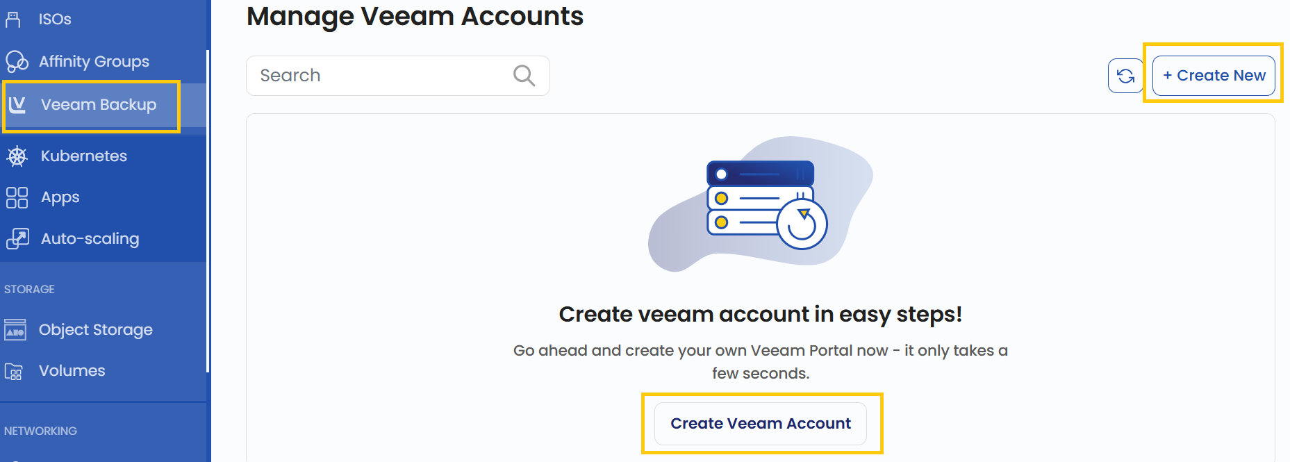 Veeam Backup Tab