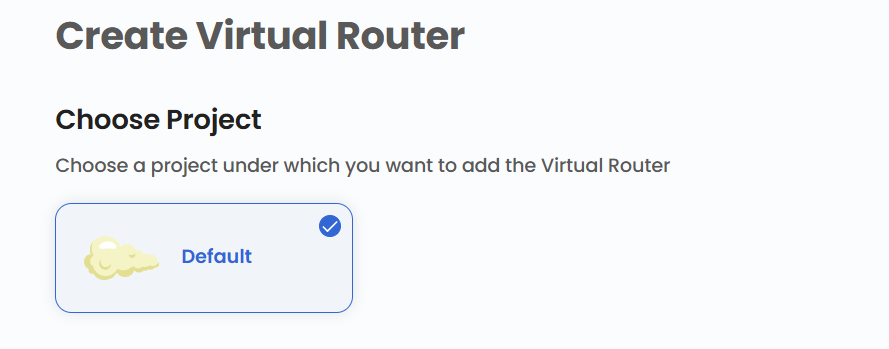 Virtual Routers Tab